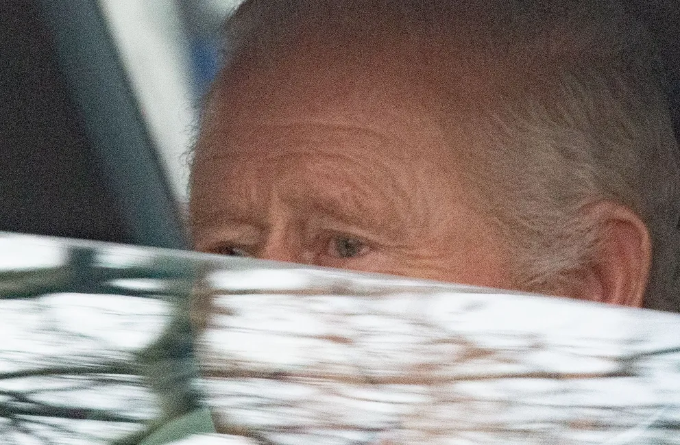 King Charles III is driven by car from Clarence House, his London home, along The Mall towards Buckingham Palace on March 28, 2025 | Source: Getty Images